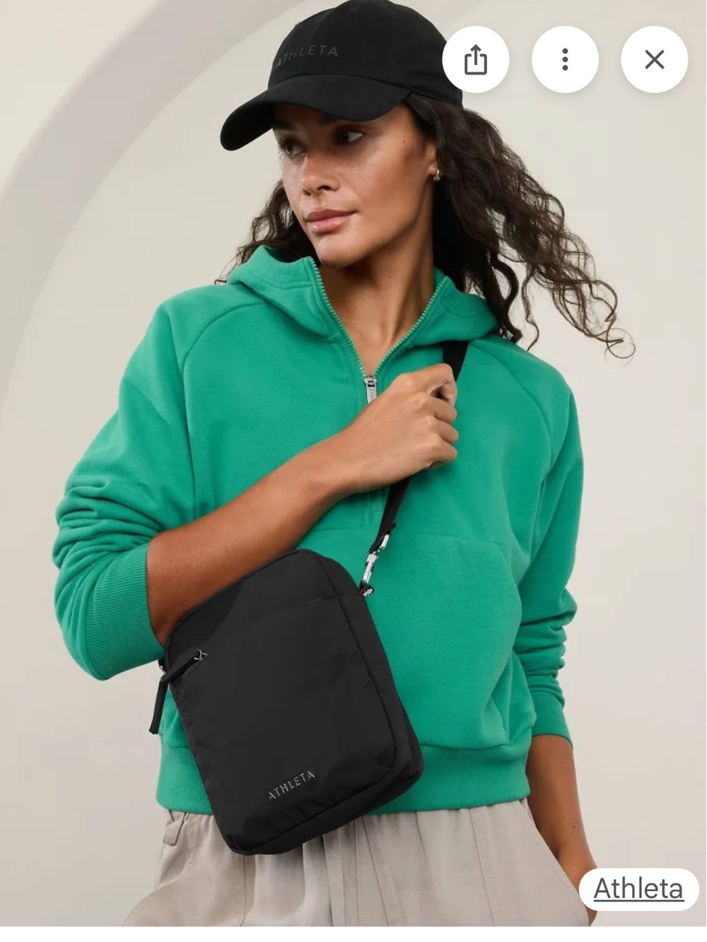 Athleta Black Crossbody Sling Bag